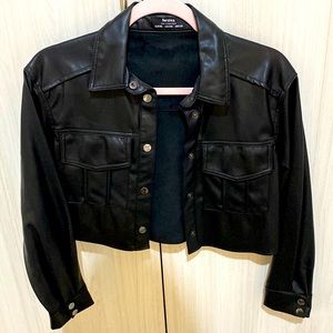 Black leather top